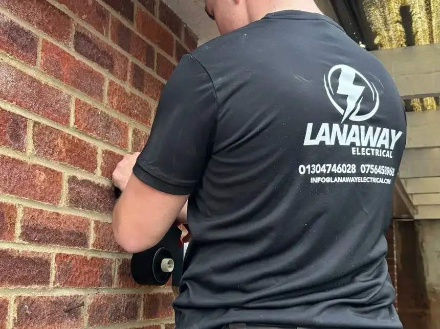 Outdoor light fitting installed by a Lanaway electrician